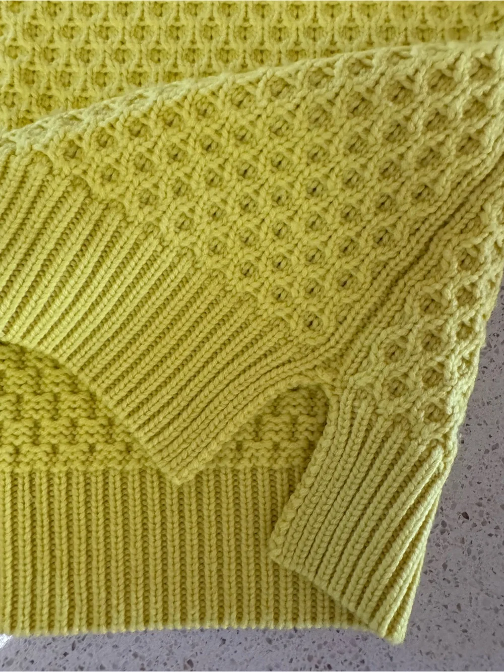 Tory Burch Honeycomb Knit Crewneck Sweater in Yellow
